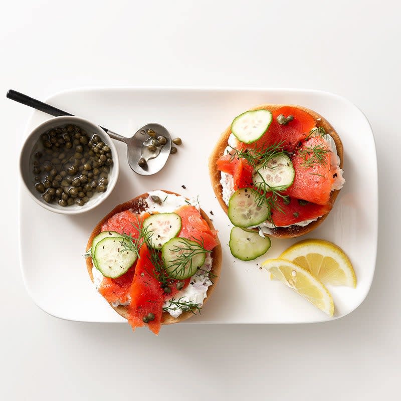 Photo of Smoked salmon mini bagel with dill cream cheese by WW