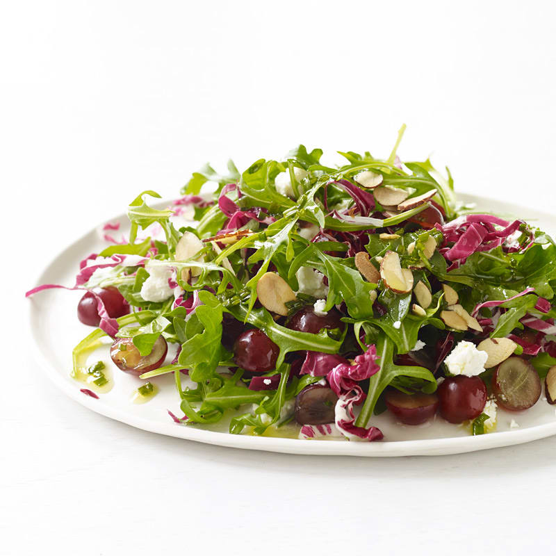 Photo of Arugula and Radicchio with Grapes, Goat Cheese and Champagne Vinaigrette by WW
