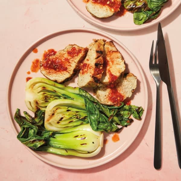 Photo of Grilled spicy pork tenderloin with baby bok choy by WW