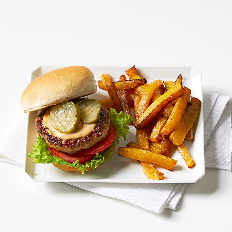 Photo de Burger à la dinde avec frites de courge par WW