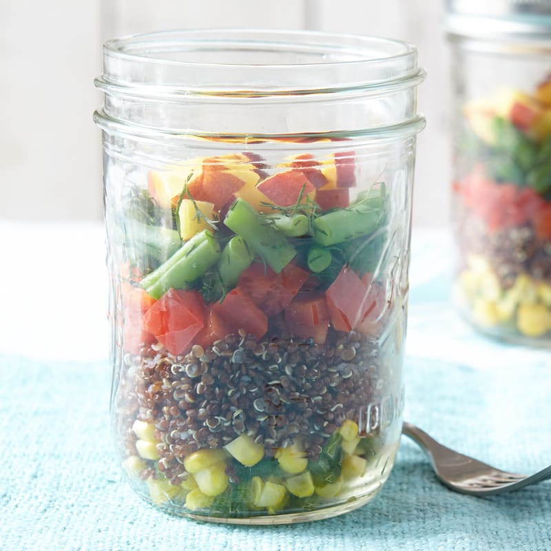 Photo of Layered mason jar quinoa and veggie salad by WW