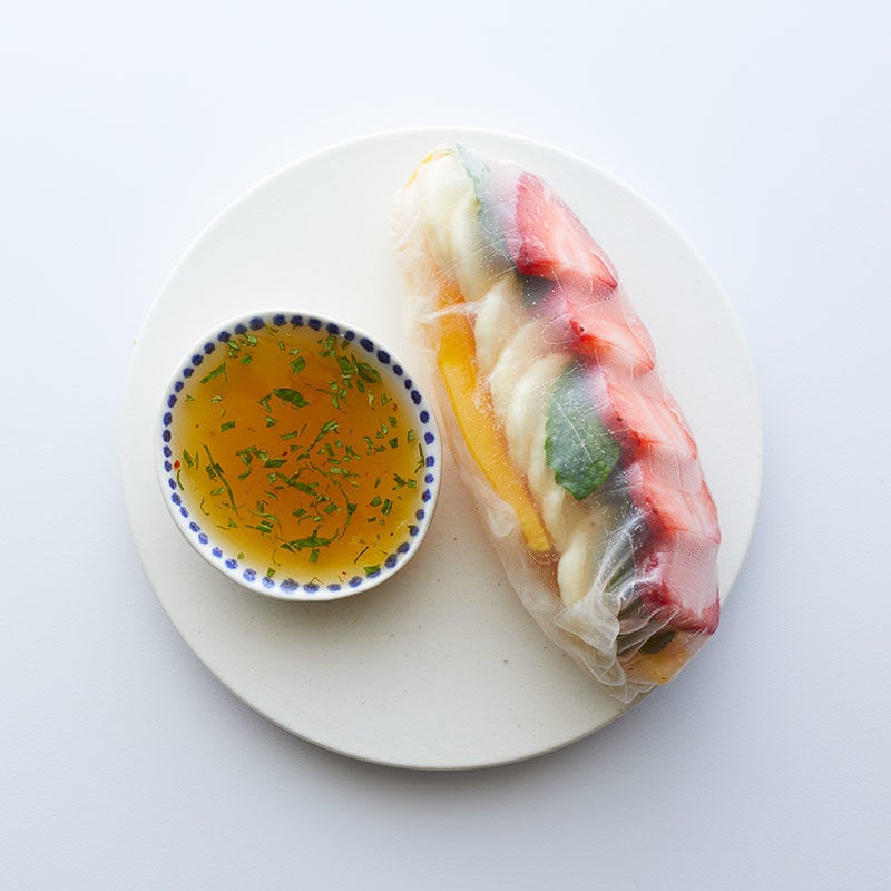 Photo of Fresh Fruit Summer Rolls with Honey-Lime Dipping Sauce by WW