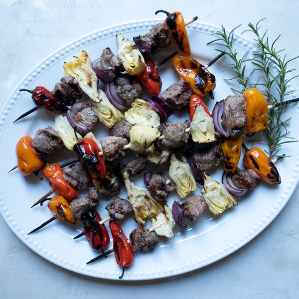 Photo of Lamb kebabs with artichoke hearts and peppers by WW