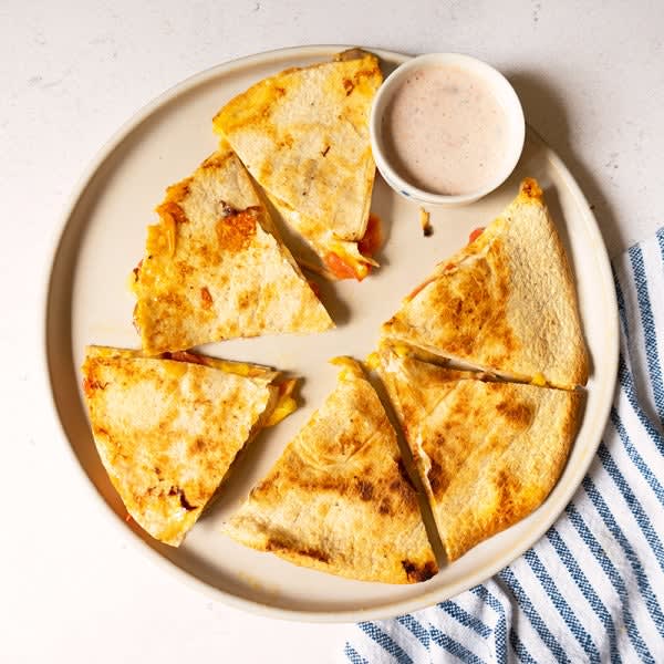 Photo of Chicken Sausage & Cheese Quesadillas with Creamy Salsa Dip by WW