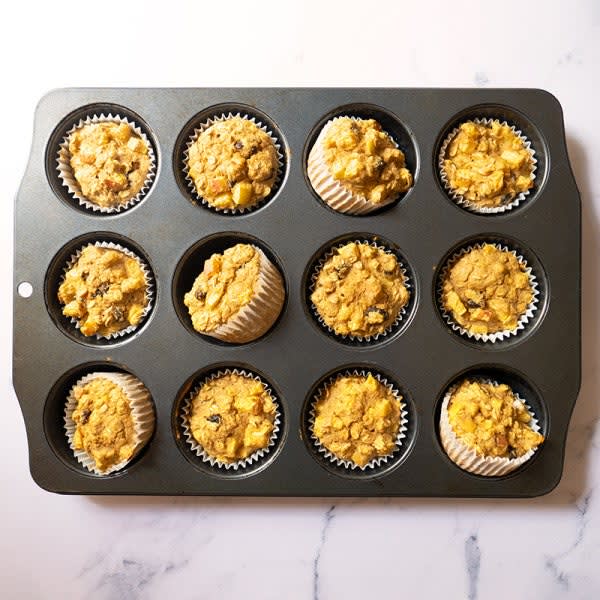 Photo de Muffins sans sucre ajouté aux flocons d’avoine et raisins secs avec pomme par WW