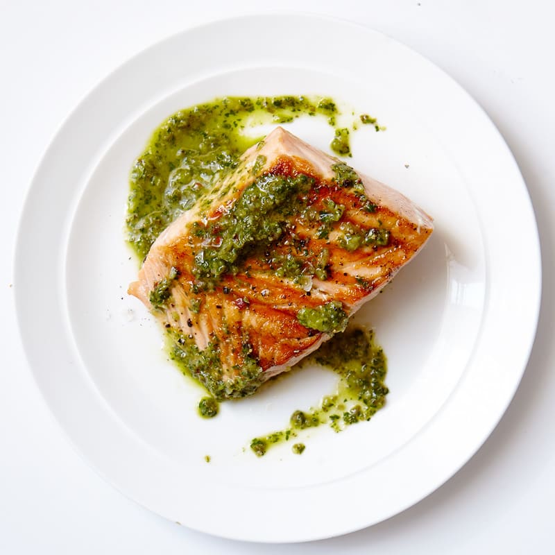 Photo of Grilled salmon with caper chimichurri by WW