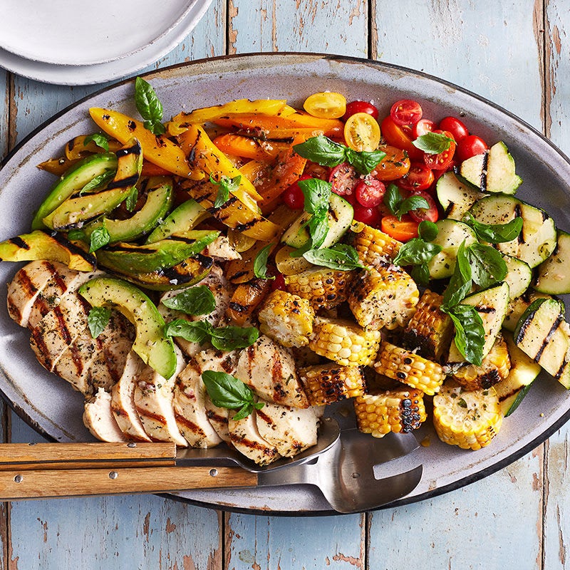 Photo of Grilled corn, chicken and summer vegetable salad by WW