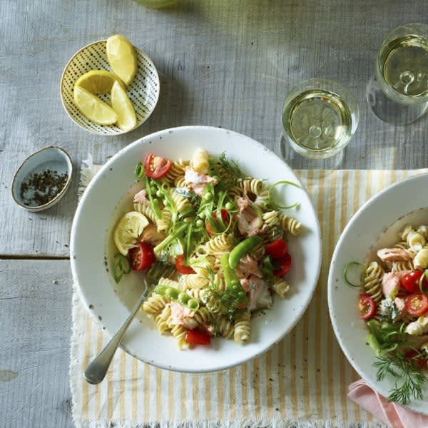 Photo of Salmon pasta salad with sugar snaps and dill by WW