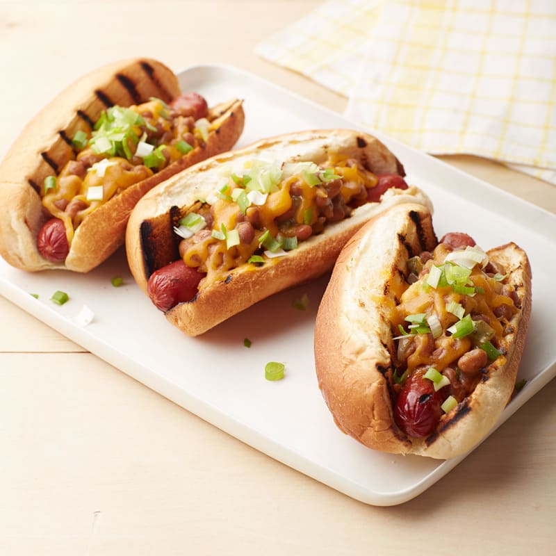 Photo of Easy bean and cheese-topped hot dogs by WW