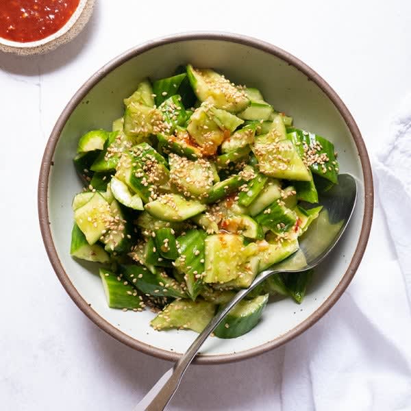 Photo of Spicy sesame smashed cucumber salad by WW