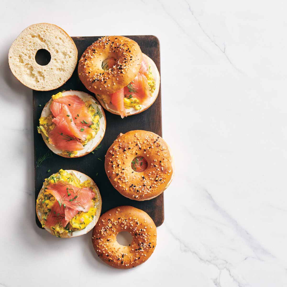 Photo of Lox and Eggs Bagel Sandwiches by WW