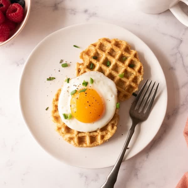 Photo of Savoury Chickpea Waffles with Egg and Chives by WW
