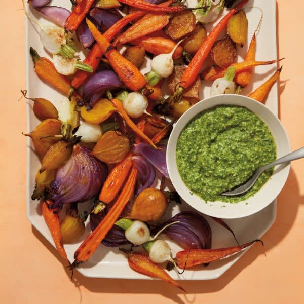 Photo of Roasted roots with carrot top pesto by WW