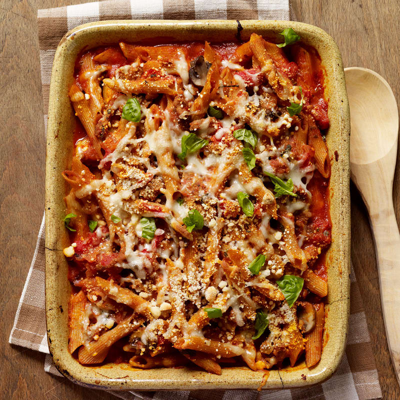 Photo of Baked Penne with Turkey, Mushroom and Roasted Pepper Ragu by WW