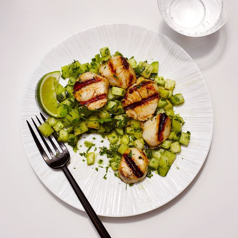 Photo of Grilled Scallops with Honeydew-Jalapeno Salsa by WW