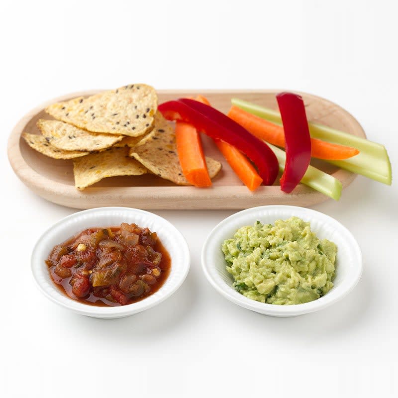 Photo of Tortilla Chips and Fresh Vegetables with Guacamole and Salsa by WW