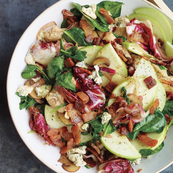 Photo of Warm spinach salad with bacon, chicken & blue cheese by WW