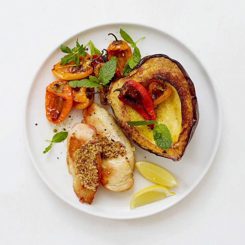 Photo of Roasted chicken with squash and peppers by WW