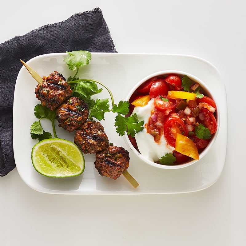 Photo of Grilled Mexican Meatball Skewer with Chunky Salsa by WW
