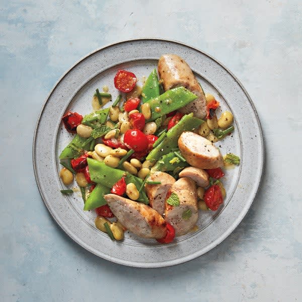 Photo of Chicken sausages with bean-and-tomato salad by WW