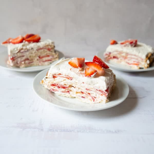 Photo of Strawberry-Matzo Icebox Cake by WW