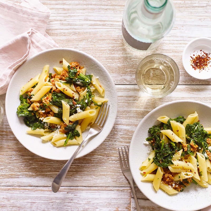 Photo of One-Pot Penne with Broccoli Rabe and Sausage by WW