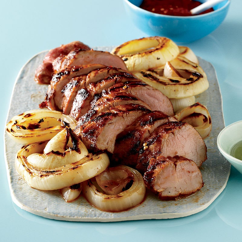 Photo of Spicy Grilled Korean Pork Tenderloin and Onions by WW