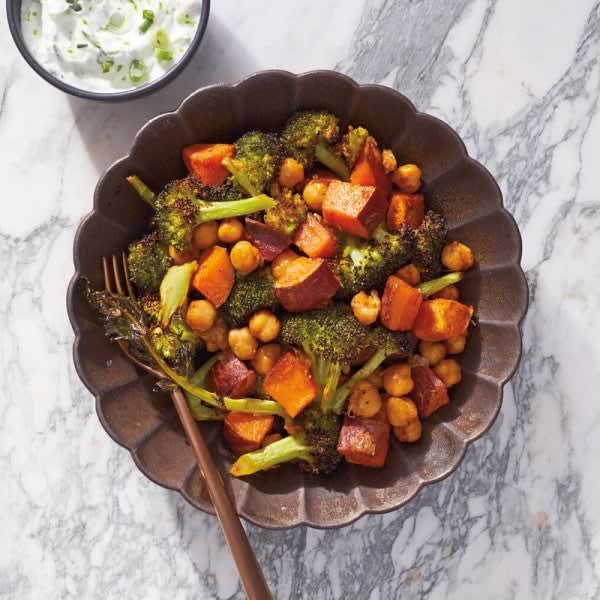 Photo of Sheet-Pan Sweet Potatoes & Broccoli with Chickpeas by WW