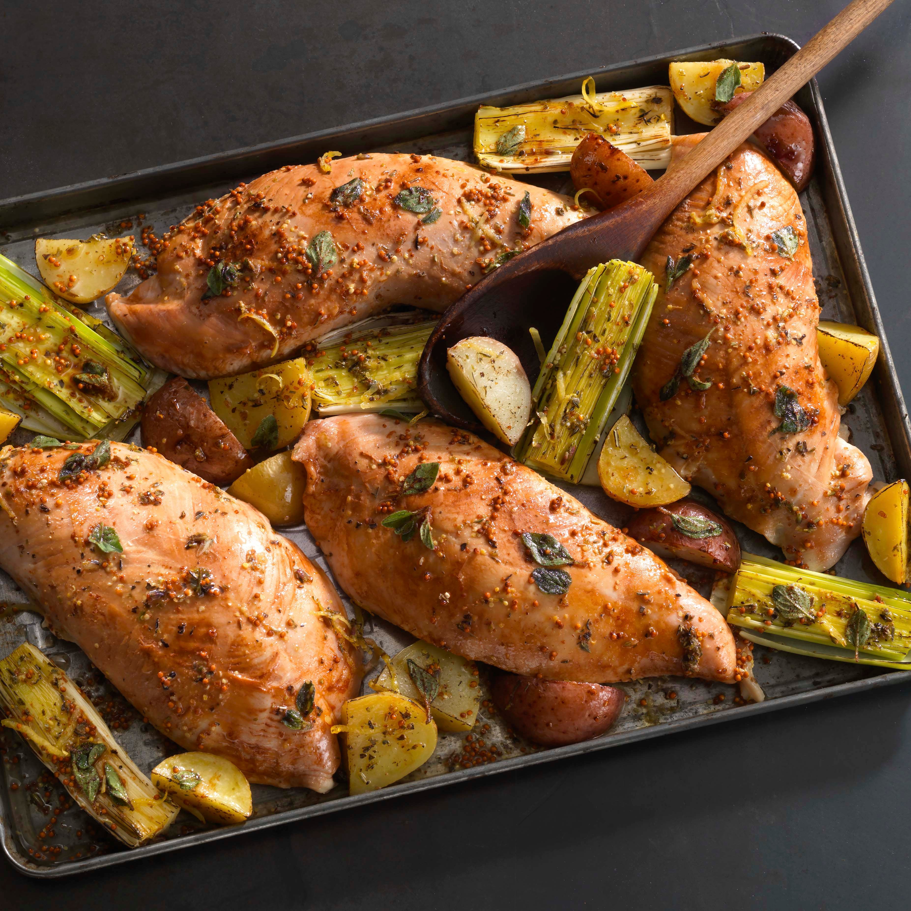 Photo of Brined Sheet-Pan Turkey with Leeks and Potatoes by WW