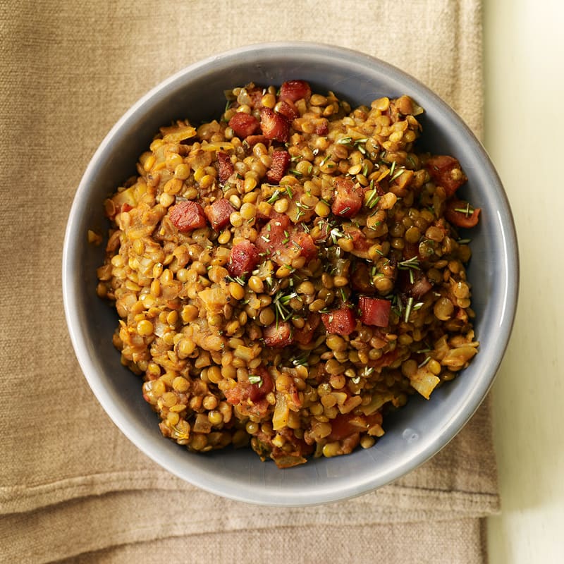 Photo of Warm lentil salad with pancetta, tomato and rosemary by WW