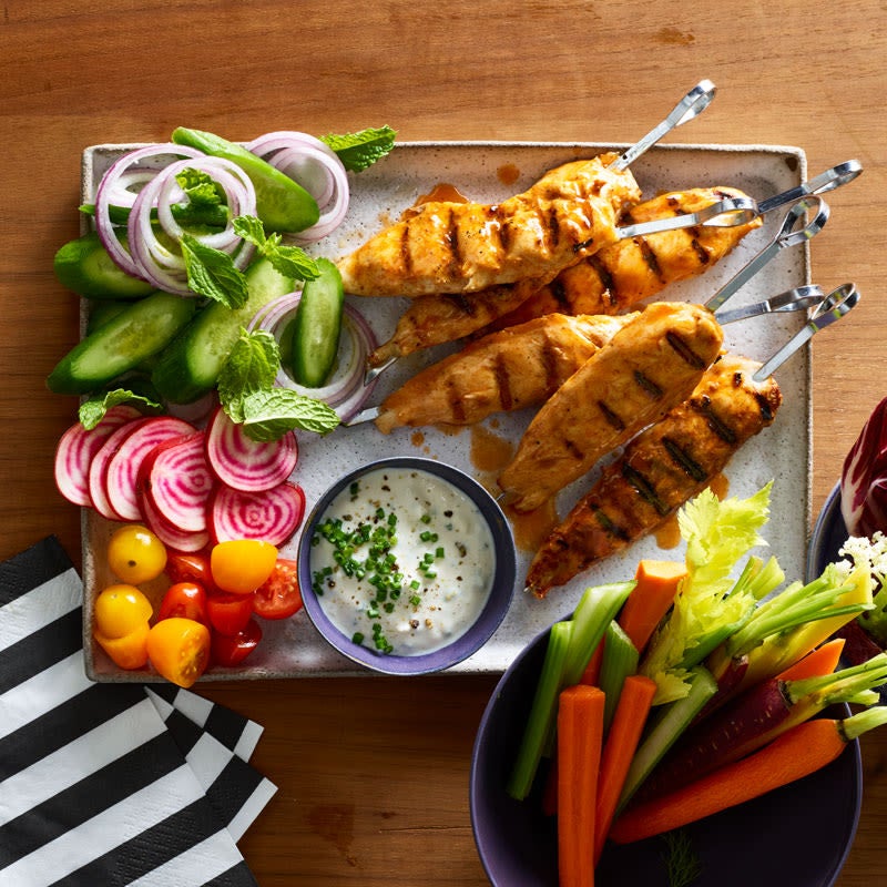 Photo of Buffalo Chicken Skewers with Blue Cheese Dipping Sauce by WW