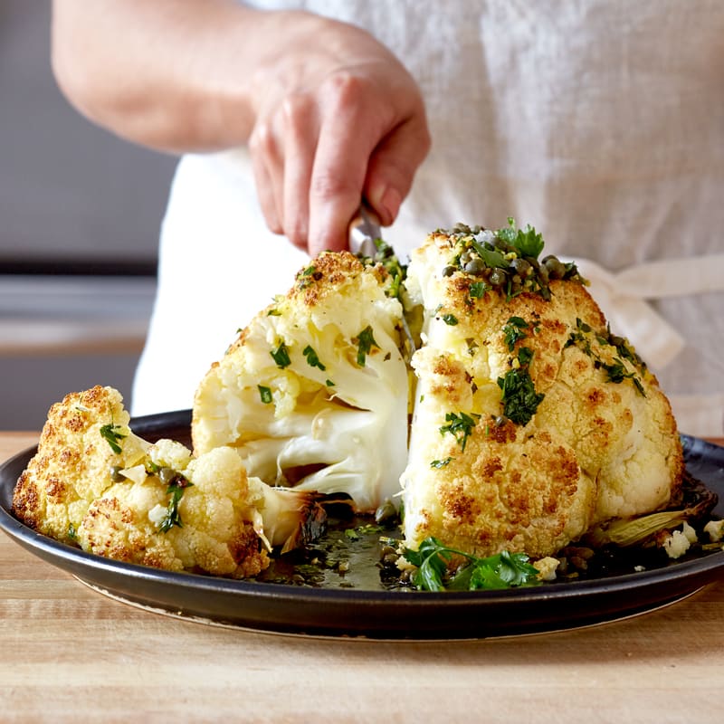 Photo of Easy Whole Roasted Cauliflower with Lemon and Capers by WW