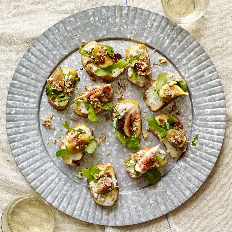 Photo of Fig and Blue Cheese Crostini with Balsamic-Honey Drizzle by WW