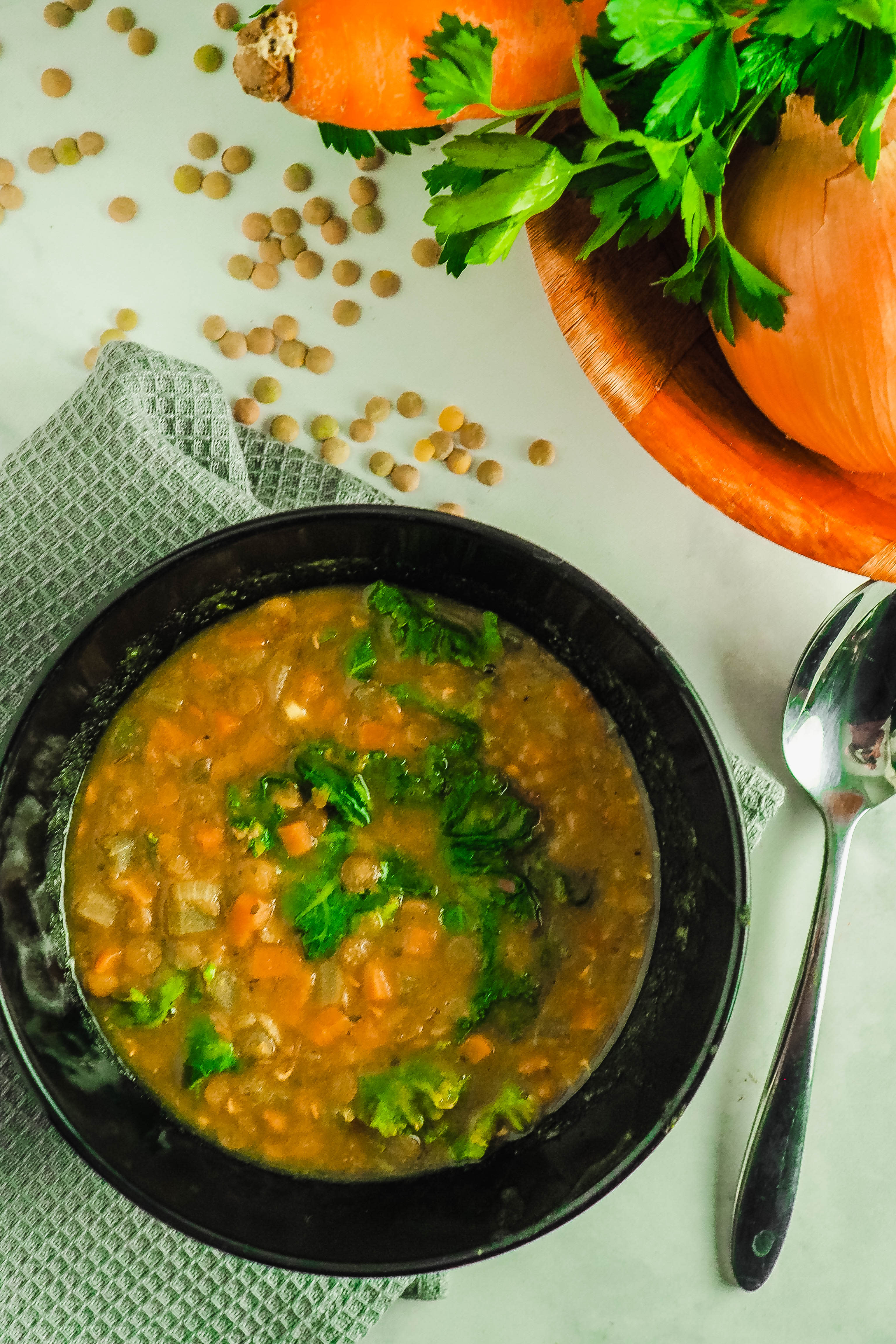 Photo of Instant Pot Carrot, Lentil, and Kale Soup by WW