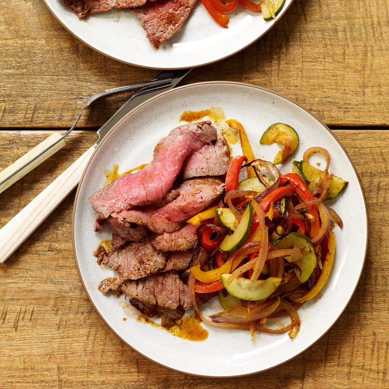 Photo of Spice-Rubbed Flank Steak with Fajita Vegetables by WW