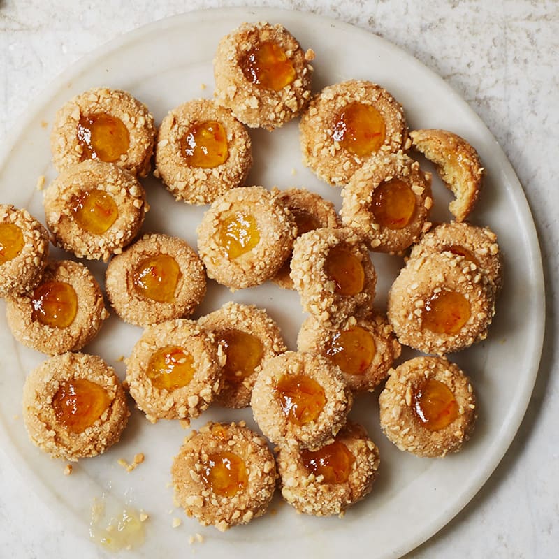 Photo of Marcona almond and orange thumbprint cookies by WW